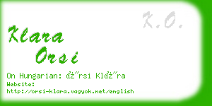 klara orsi business card